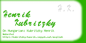 henrik kubritzky business card